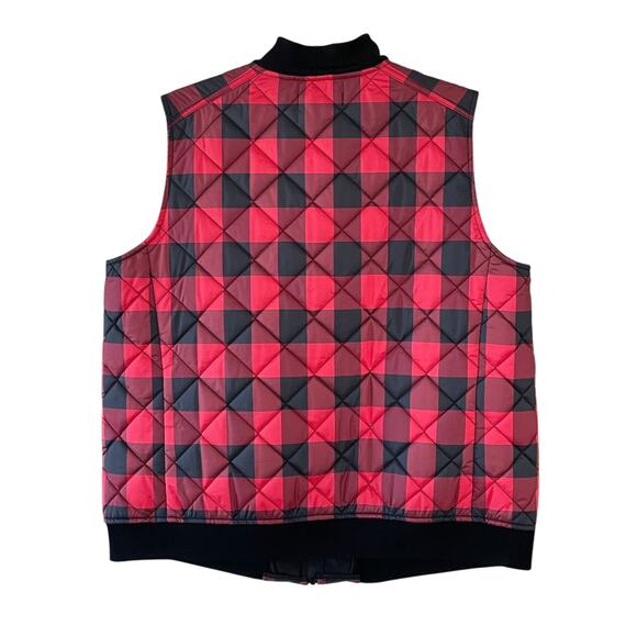 LAUREN RALPH LAUREN Women's Size 1X Red Black Buffalo Check Plaid Front Zip Vest - Picture 5 of 7
